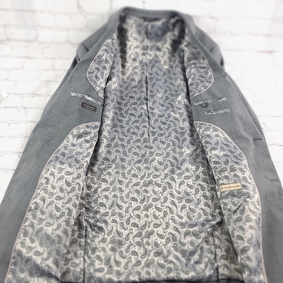 Cosani Men's 44L Black Wool Mini Herringbone Single Breasted Sports Jacket NEW - Picture 7 of 16